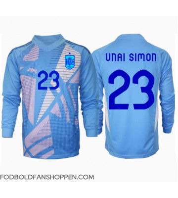 Spanien Unai Simon #23 Målmand Hjemmebanetrøje EM 2024 Langærmet